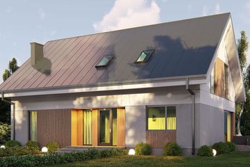  Projekt domu uA345v1 (WCB1508) - projekt domu parterowego z poddaszem - Zdjęcie 1