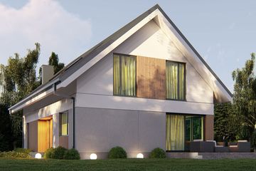  Projekt domu uA345v1 (WCB1508) - projekt domu parterowego z poddaszem - Zdjęcie 2