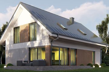  Projekt domu uA345v1 (WCB1508) - projekt domu parterowego z poddaszem - Zdjęcie 3