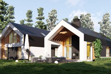  Projekt domu uA359 (WCB1509) - projekt domu parterowego z poddaszem - Zdjęcie 3