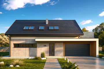  Projekt domu HG-I24 (KRM1100) - projekt domu parterowego z poddaszem - Zdjęcie 2