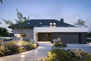  Projekt domu BrickHouse 103 (KRZ1081) - projekt domu parterowego z poddaszem - Zdjęcie 1