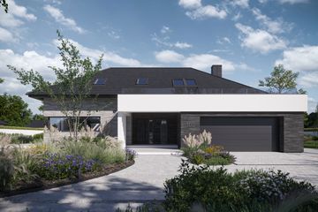  Projekt domu BrickHouse 103 (KRZ1081) - projekt domu parterowego z poddaszem - Zdjęcie 2