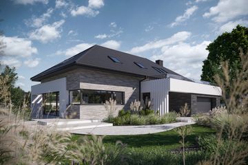  Projekt domu BrickHouse 103 (KRZ1081) - projekt domu parterowego z poddaszem - Zdjęcie 4