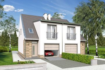  Projekt domu Erwin - dwulokalowy PLP (WRD3222) - projekt domu z pełnym piętrem i poddaszem - Zdjęcie 1