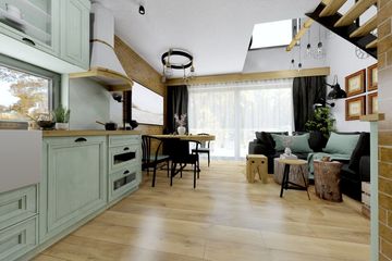Projekt domu Ka159 Sz - parterowy z poddaszem dom o powierzchni 43,20 m², dach dwuspadowy - ujęcie 3