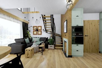 Projekt domu Ka159 Sz - parterowy z poddaszem dom o powierzchni 43,20 m², dach dwuspadowy - ujęcie 9