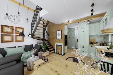 Projekt domu Ka159 Sz - parterowy z poddaszem dom o powierzchni 43,20 m², dach dwuspadowy - ujęcie 11