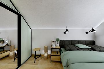 Projekt domu Ka159 Sz - parterowy z poddaszem dom o powierzchni 43,20 m², dach dwuspadowy - ujęcie 19