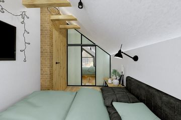Projekt domu Ka159 Sz - parterowy z poddaszem dom o powierzchni 43,20 m², dach dwuspadowy - ujęcie 20