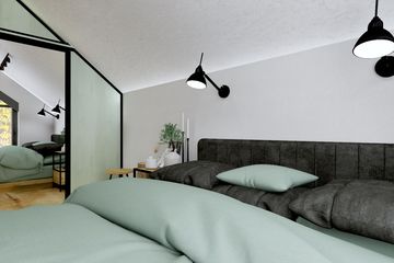 Projekt domu Ka159 Sz - parterowy z poddaszem dom o powierzchni 43,20 m², dach dwuspadowy - ujęcie 22