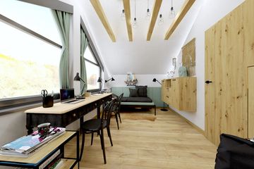 Projekt domu Ka159 Sz - parterowy z poddaszem dom o powierzchni 43,20 m², dach dwuspadowy - ujęcie 27