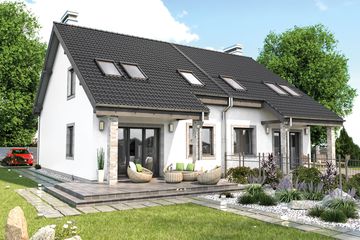  Projekt domu PIG 2A - bliźniak LLL (WRD3231) - projekt domu parterowego z poddaszem - Zdjęcie 2