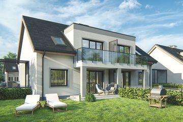  Projekt domu PIG 2B - bliźniak PLP (WRD3245) - projekt domu parterowego z poddaszem - Zdjęcie 1