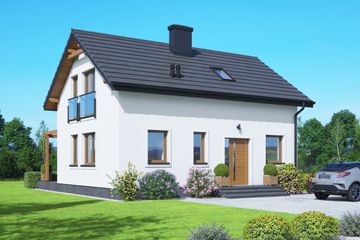  Projekt domu Bobrów aa 70 (KRP2771) - projekt domu parterowego z poddaszem - Zdjęcie 2