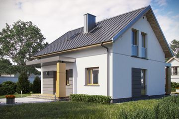  Projekt domu D153BD - wersja drewniana (WAI1484) - projekt domu parterowego z poddaszem - Zdjęcie 4