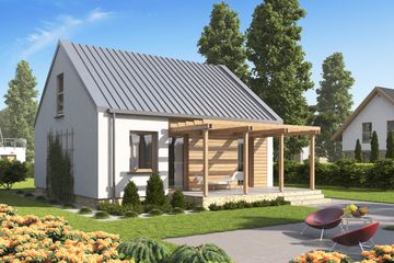  Projekt domu D57AD - wersja drewniana (WAI1479) - projekt domu parterowego - Zdjęcie 2