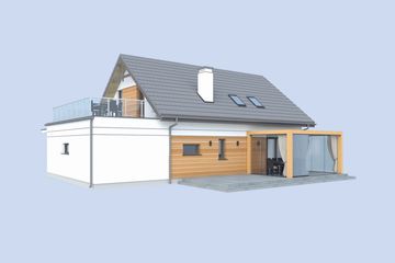  Projekt domu Trypolis 10 (SLN2861) - projekt domu parterowego z poddaszem - Zdjęcie 3