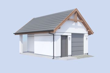 Projekt garażu G9A garaż jednostanowiskowy - parterowy dom o powierzchni 28,96 m², dach dwuspadowy - ujęcie 2