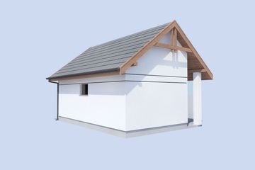 Projekt budynku gospodarczego G9A budynek gospodarczy - parterowy dom o powierzchni 28,96 m², dach czterospadowy - ujęcie 2
