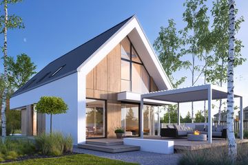  Projekt domu Idealny S1 (WAW1168) - projekt domu parterowego z poddaszem - Zdjęcie 1