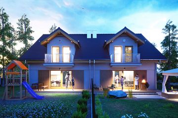  Projekt domu Aida z garażem 1-st. bliźniak [A-BL] (WRF2428) - projekt domu parterowego z poddaszem - Zdjęcie 4