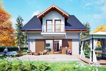  Projekt domu Aida z garażem 1-st. [A] (WRF2425) - projekt domu parterowego z poddaszem - Zdjęcie 3