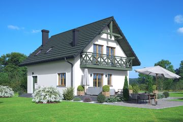  Projekt domu Dziekanowice 27 dws (KRP2791) - projekt domu parterowego z poddaszem - Zdjęcie 2