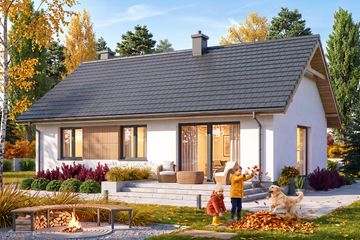 Projekt domu Mirabelka 4 - parterowy dom o powierzchni 72,48 m², dach dwuspadowy - ujęcie 2