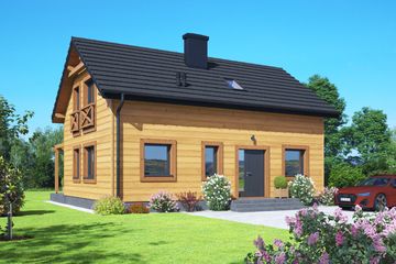  Projekt domu Bobrów a3 dws (KRP2792) - projekt domu parterowego z poddaszem - Zdjęcie 2