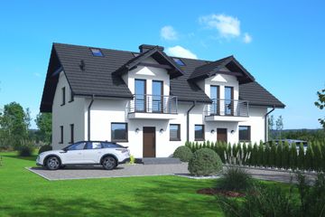  Projekt domu Piaskowo 13 ab (KRP2793) - projekt domu parterowego z poddaszem - Zdjęcie 1