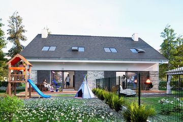  Projekt domu Aria z garażem 1-st. bliźniak [A-BL] (WRF2434) - projekt domu parterowego z poddaszem - Zdjęcie 3