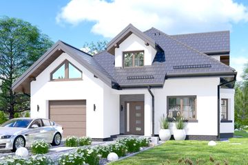  Projekt domu APS 016 ECO (LUA1634) - projekt domu parterowego z poddaszem - Zdjęcie 1