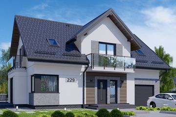  Projekt domu APS 229 ECO (LUA1633) - projekt domu parterowego z poddaszem - Zdjęcie 1