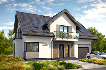  Projekt domu APS 229 ECO (LUA1633) - projekt domu parterowego z poddaszem - Zdjęcie 2