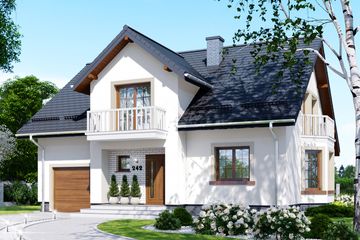  Projekt domu APS 242 ECO (LUA1632) - projekt domu parterowego z poddaszem - Zdjęcie 1