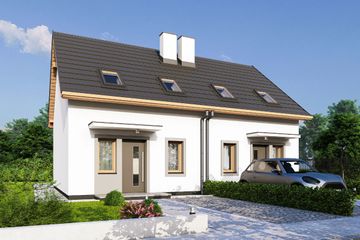  Projekt domu Morski 3 - bliźniak PLP (WRD3242) - projekt domu parterowego z poddaszem - Zdjęcie 1