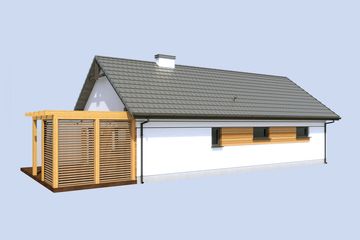 Projekt domu Asti dom letniskowy - parterowy dom o powierzchni 75,80 m², dach dwuspadowy - ujęcie 4