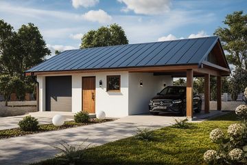  Projekt budynku gospodarczego G428 - Budynek garażowo – gospodarczy (PRA1437) - projekt budynku parterowego - Zdjęcie 1