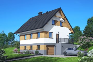  Projekt domu Garwolin 9 dws (KRP2757) - projekt domu parterowego z poddaszem - Zdjęcie 1