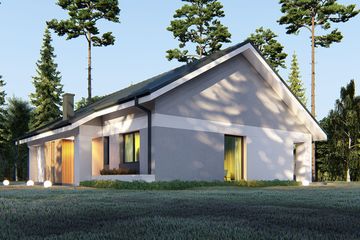  Projekt domu uA407 (WCB1519) - projekt domu parterowego - Zdjęcie 2