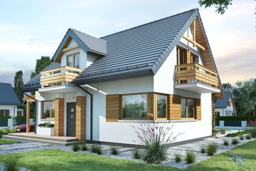  Projekt domu BW-03 wariant 3 bez garażu (JGC1261) - projekt domu parterowego z poddaszem - Zdjęcie 2