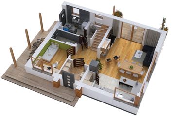  Projekt domu BW-03 wariant 3 bez garażu (JGC1261) - projekt domu parterowego z poddaszem - Zdjęcie 5