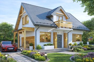  Projekt domu BW-03 wariant 3 bez garażu (JGC1261) - projekt domu parterowego z poddaszem - Zdjęcie 1