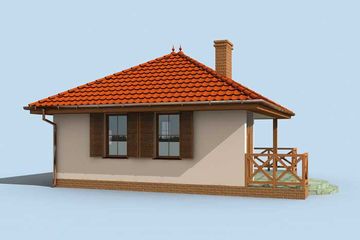 Projekt domu letniskowego Vigo szkielet drewniany dom letniskowy - parterowy dom o powierzchni 28,18 m², dach namiotowy - ujęcie 3