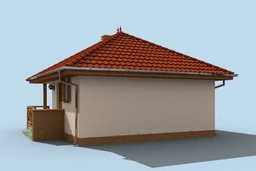 Projekt domu letniskowego Vigo szkielet drewniany dom letniskowy - parterowy dom o powierzchni 28,18 m², dach namiotowy - ujęcie 4