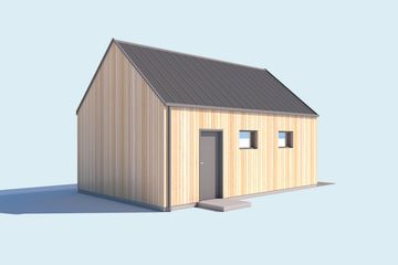 Projekt garażu G351 szkielet drewniany - parterowy dom o powierzchni 30,02 m², dach dwuspadowy - ujęcie 2