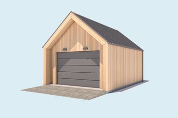 Projekt garażu G351 szkielet drewniany - parterowy dom o powierzchni 30,02 m², dach dwuspadowy - ujęcie 4