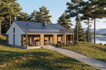  Projekt domu Merkury - drewniany (GDE1057) - projekt domu parterowego - Zdjęcie 2