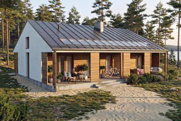  Projekt domu Merkury - drewniany (GDE1057) - projekt domu parterowego - Zdjęcie 4